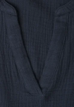 Blouse met korte mouwen in mousseline kwaliteit