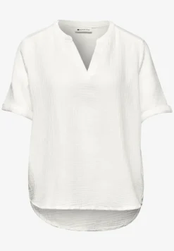 Blouse met korte mouwen in mousseline kwaliteit