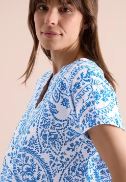Blouse met korte mouwen in seersucker kwaliteit