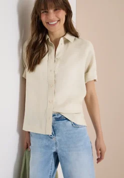 Blouse met korte mouwen van puur linnen