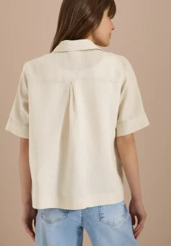 Blouse met korte mouwen van puur linnen