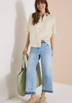Blouse met korte mouwen van puur linnen
