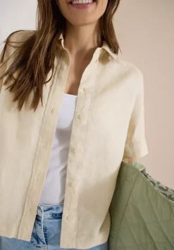 Blouse met korte mouwen van puur linnen