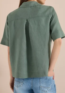 Blouse met korte mouwen van puur linnen