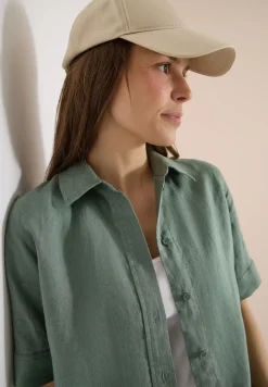 Blouse met korte mouwen van puur linnen
