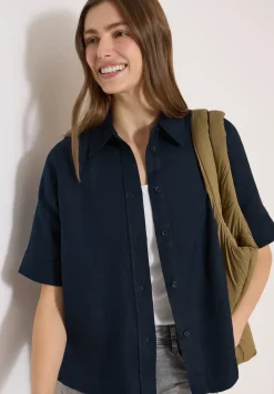 Blouse met korte mouwen van puur linnen