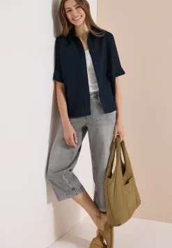 Blouse met korte mouwen van puur linnen