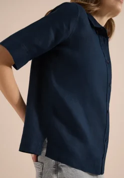 Blouse met korte mouwen van puur linnen