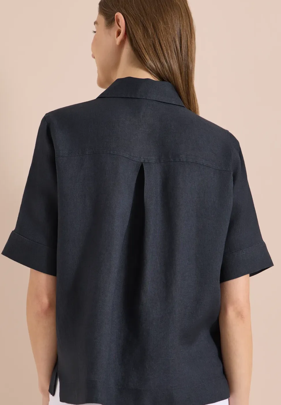 Blouse met korte mouwen van puur linnen