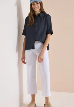 Blouse met korte mouwen van puur linnen