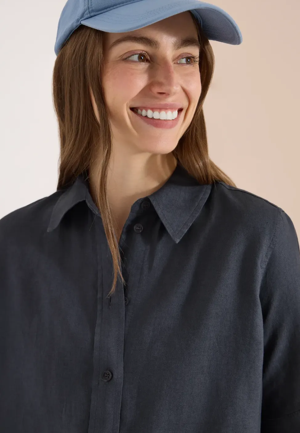 Blouse met korte mouwen van puur linnen