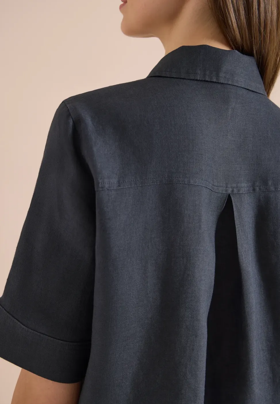 Blouse met korte mouwen van puur linnen