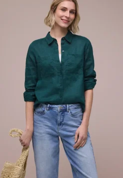 Blouse met lange mouwen en borstzakken