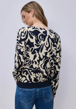 Blouse met lange mouwen en elastische tailleband
