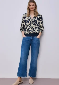 Blouse met lange mouwen en elastische tailleband