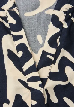 Blouse met lange mouwen en elastische tailleband