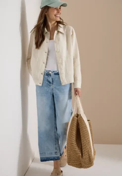 Blouse met lange mouwen en linnen overhemdkraag