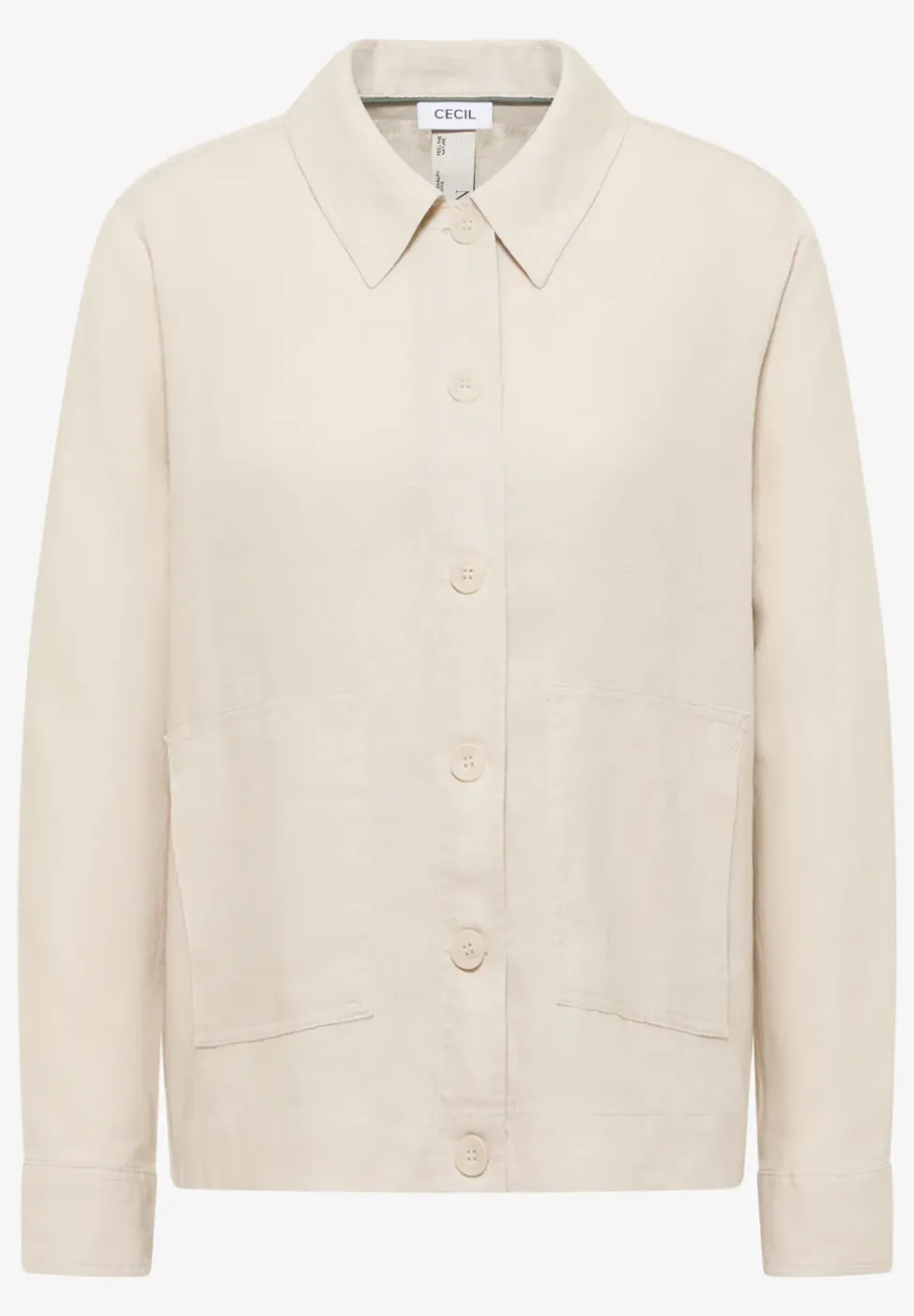 Blouse met lange mouwen en linnen overhemdkraag