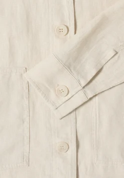 Blouse met lange mouwen en linnen overhemdkraag
