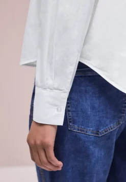 Blouse met lange mouwen en overhemdkraag in keperstof