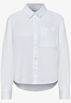 Blouse met lange mouwen en overhemdkraag in keperstof