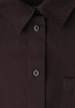 Blouse met lange mouwen en overhemdkraag in keperstof