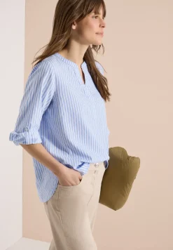 Blouse met lange mouwen in seersucker kwaliteit