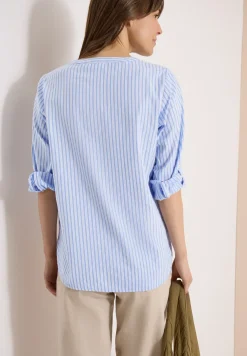 Blouse met lange mouwen in seersucker kwaliteit