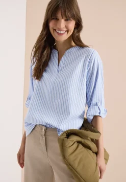 Blouse met lange mouwen in seersucker kwaliteit