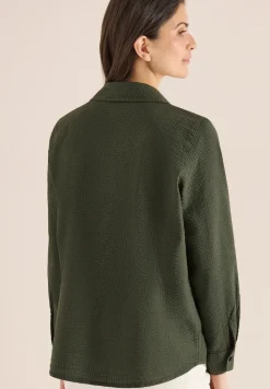 Blouse met lange mouwen, structuur en knopen