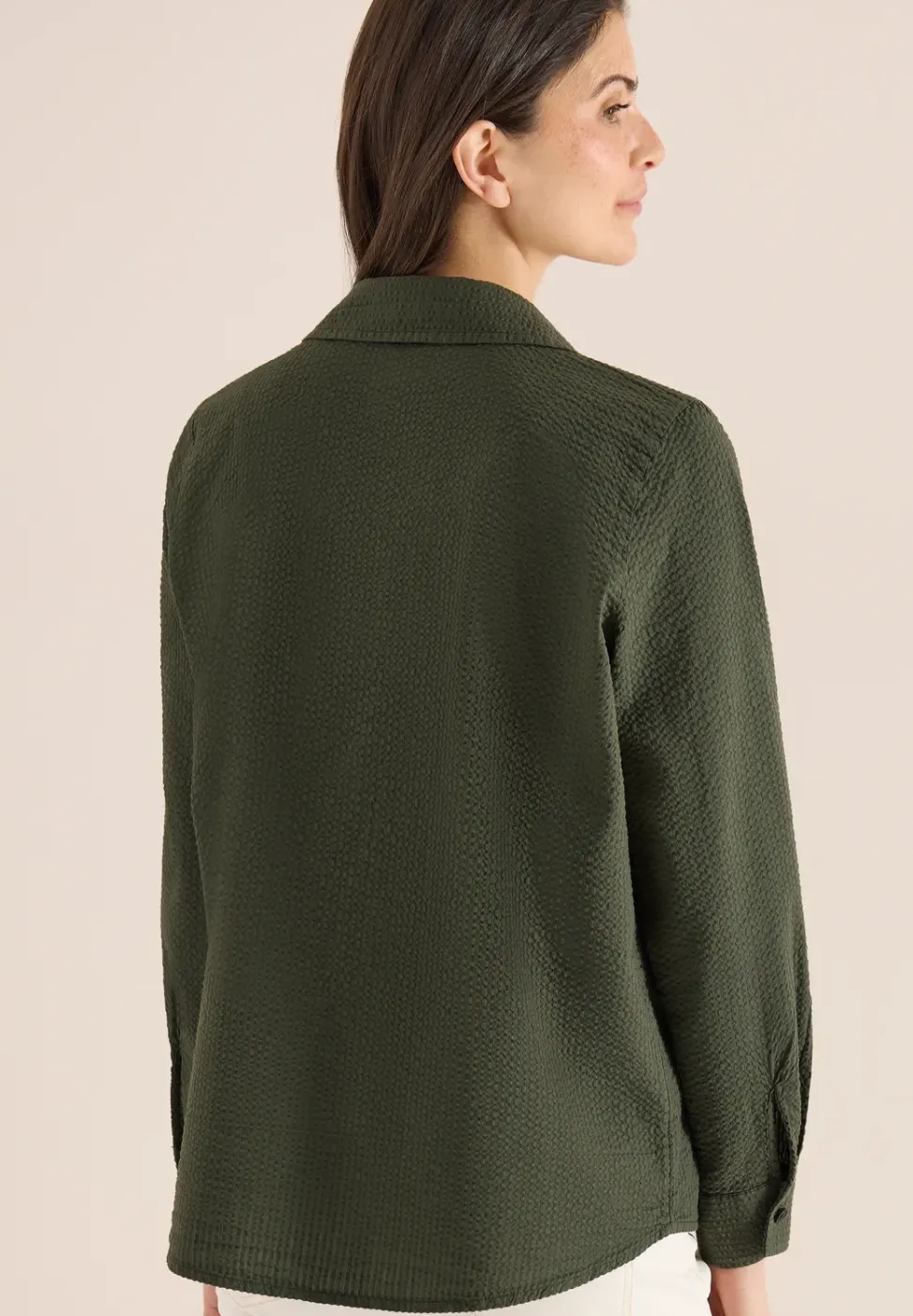 Blouse met lange mouwen, structuur en knopen