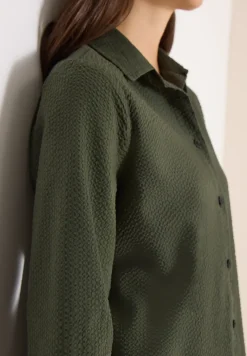Blouse met lange mouwen, structuur en knopen