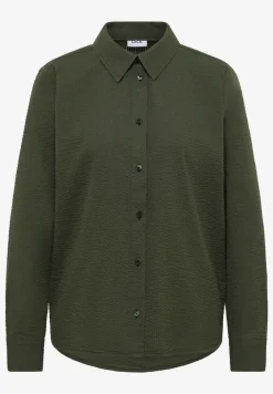 Blouse met lange mouwen, structuur en knopen