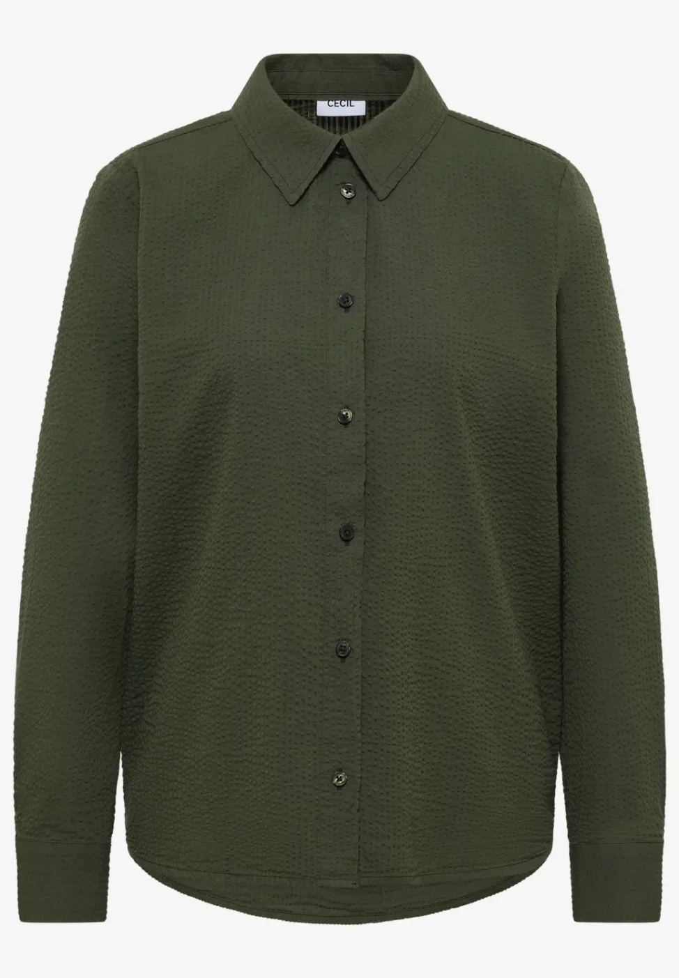 Blouse met lange mouwen, structuur en knopen