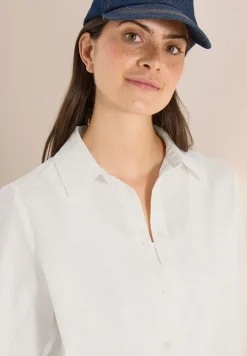 Blouse met lange mouwen, structuur en knopen