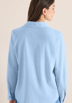 Blouse met lange mouwen, structuur en knopen