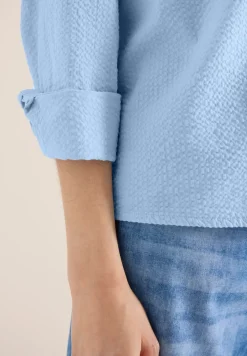 Blouse met lange mouwen, structuur en knopen