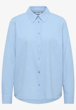 Blouse met lange mouwen, structuur en knopen