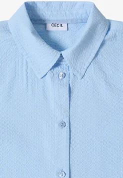 Blouse met lange mouwen, structuur en knopen