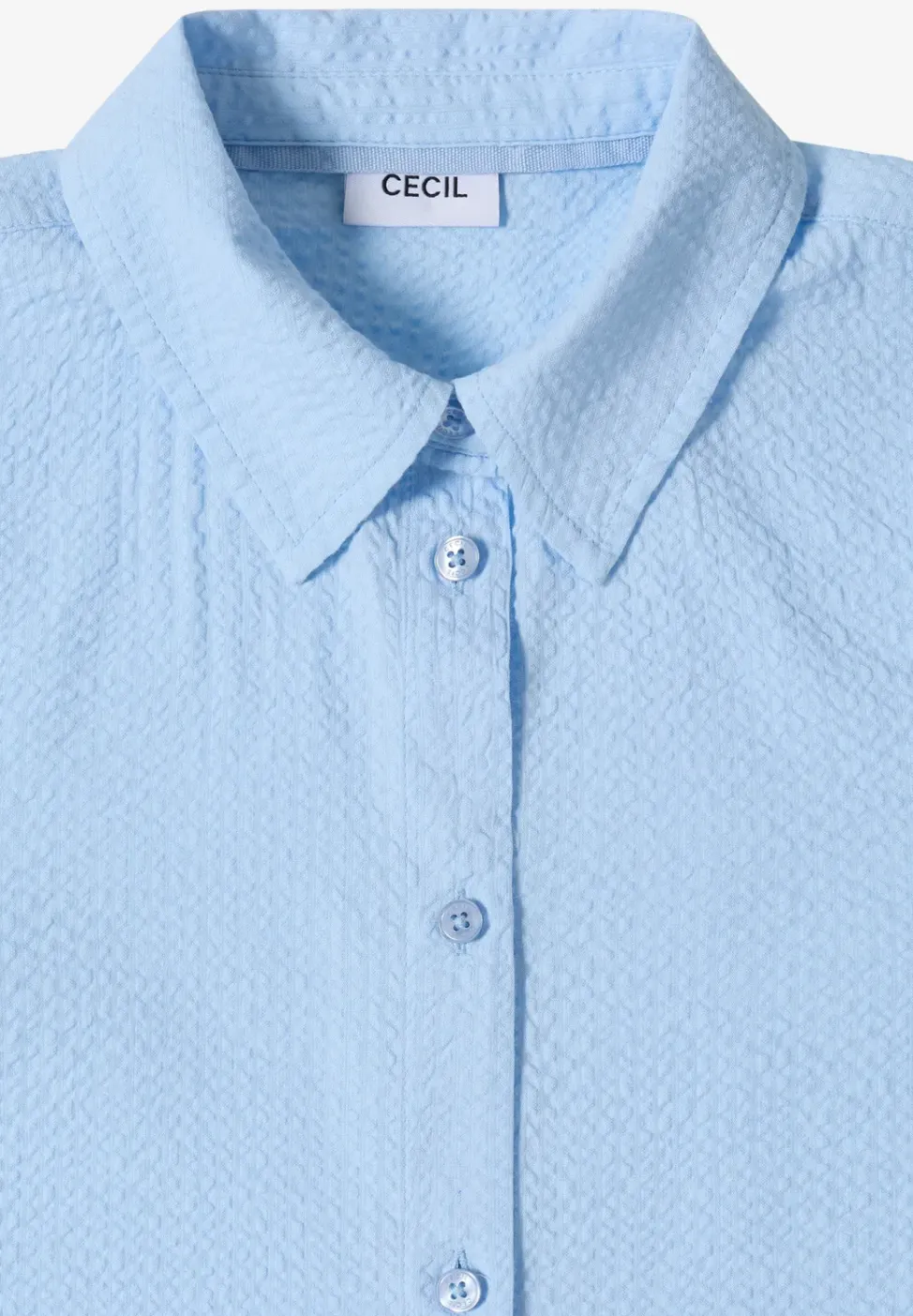 Blouse met lange mouwen, structuur en knopen