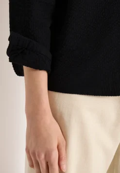 Blouse met lange mouwen, structuur en knopen