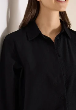 Blouse met lange mouwen, structuur en knopen