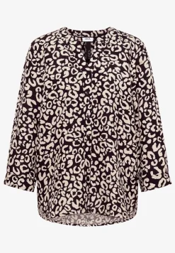 Blouse met leopatroon in linnenmix