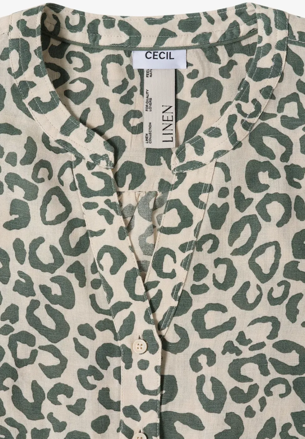 Blouse met leopatroon in linnenmix