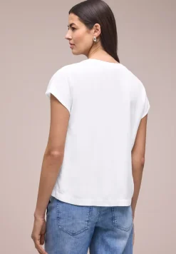 Blouse met losse schouders en gespleten hals