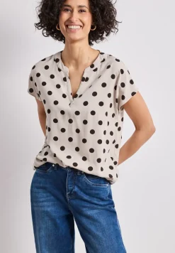 Blouse met losse schouders en gespleten hals