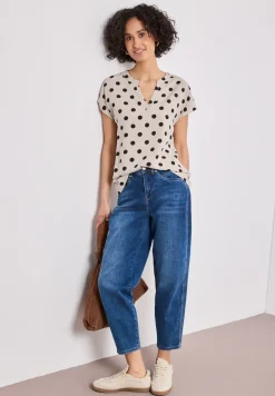 Blouse met losse schouders en gespleten hals