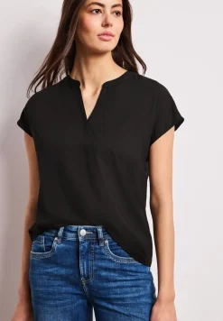 Blouse met losse schouders en gespleten hals