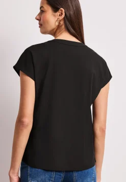 Blouse met losse schouders en gespleten hals