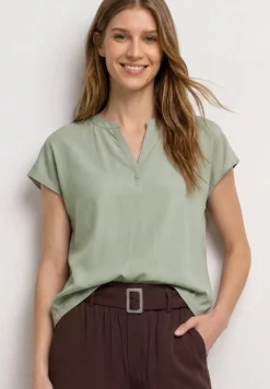 Blouse met losse schouders en gespleten hals
